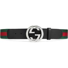 Gucci Web Belt with G Buckle - Green/Red