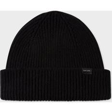 Cachemira Gorros Paul Smith Black Cashmere-Blend Beanie Hat Black