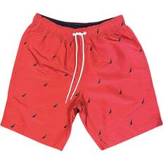 Red Swimming Trunks Nautica Mens 8" Logo Print Quick-Dry Swim