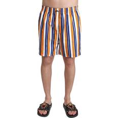 Multicolored Swimming Trunks Dolce & Gabbana Multicolor Striped Beachwear Men's Swimshorts