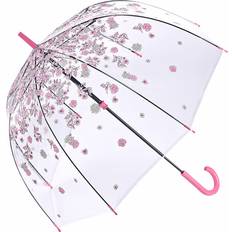 Transparent Paraplyer Fulton Fågelbur 2 Skissade Kvistar Tryck Paraply - Rosa