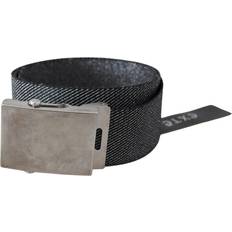 Exte Exte Black Silver Metal Brushed Buckle Waist Belt