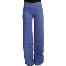 Emporio Armani Women Trousers Emporio Armani P.A.R.O.S.H. Blue High Waist Viscose Straight Wide Leg Pants IT38