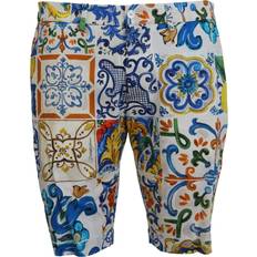 Dolce & Gabbana Majolica Print Cotton Chinos Shorts IT46