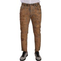 Dolce & Gabbana Klassiske Distressed Denim Bukse Jeans Brun