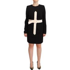 Givenchy Black Wool Long Sleeves Belted Mini Sheath Dress IT40