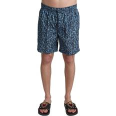 Dolce & Gabbana Blue Swimwear Dolce & Gabbana Blue Patterned Print Beachwear Shorts Men's Swimwear