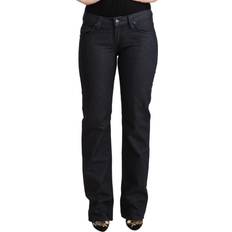 Exte Exte Dark Blue Cotton Stretch Low Waist Straight Denim Jeans