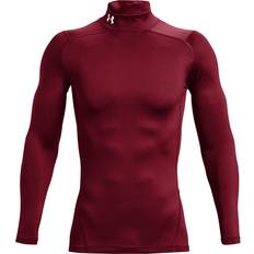 Blanc Hauts de Couche de Base Under Armour Camiseta De Manga Comp Mock - Rojo