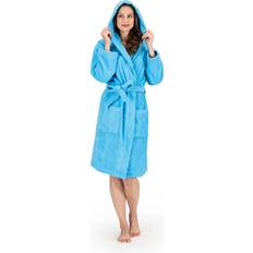 Turquoise - Women Robes Nine West Hooded Terry Cotton Bathrobe Collection Aqua