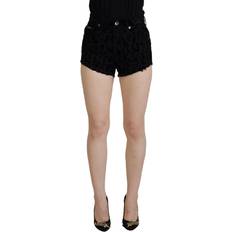 Dolce & Gabbana Black Denim Cotton Stretch Hot Pants Shorts IT40