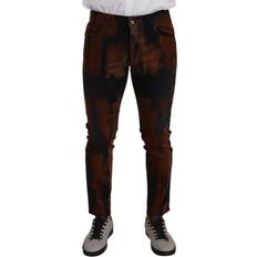 Dolce & Gabbana Sort Brun Tie Dye Skinny Jeans Brun