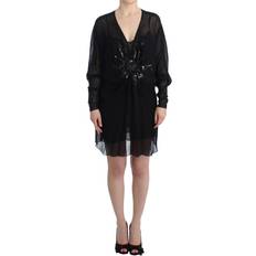 Roberto Cavalli Black long sleeve silk dress IT40