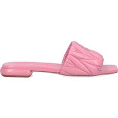 Miu Miu Pink Slippers & Sandals Miu Miu Logo Slides Pink IT