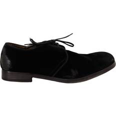 Black - Viscose Sneakers Dolce & Gabbana Black Velvet Lace Up Aged Style Derby Shoes EU42/US9