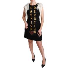 Clothing Dolce & Gabbana Black Fashion Devotion Sheath Mini Dress IT38