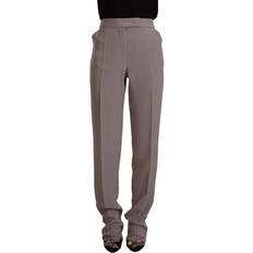 Armani Trousers Armani Brown High Waist Silk Tapered Long Pants IT44