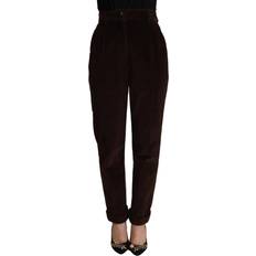 Dolce & Gabbana Bordeaux Corduroy Cotton Trouser Tapered Pants IT40