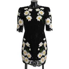 Dolce & Gabbana Black Floral Lace Chamomile Sicily Women's Dress