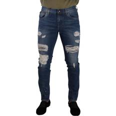 Dolce & Gabbana Blue Wash Cotton Stretch Slim Fit Denim Jeans IT48