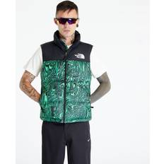 The North Face Mens Green Black 1996 Retro Nuptse Graphic-print Shell-down Gilet