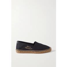 Tyg Espadriller Saint Laurent Bestickte Espadrilles aus Canvas Schwarz