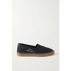 Saint Laurent Embroidered Canvas Espadrilles - Black