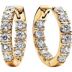 Pandora Ohrringe Pandora Sparkling Row Eternity Hoop Earrings - Gold/Transparent