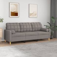 vidaXL Decorative Light Grey Sofa 198cm 3 personers