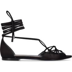 Black - Viscose Slippers & Sandals Tom Ford Black Ankle Wrap Sandals IT