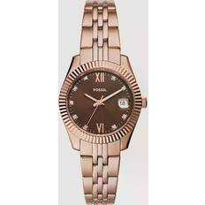 Rose Gold Wrist Watches Fossil Scarlette Three-Hand Date Rose Gold-Tone