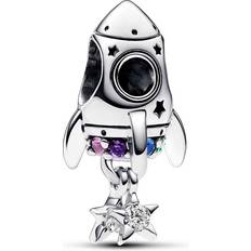 Gris Amuletos y Colgantes Pandora Charm Cohete Amor Espacial 792831C01