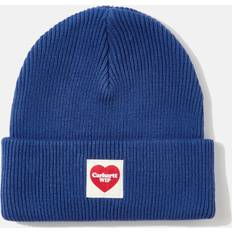 Carhartt WIP Women Beanies Carhartt WIP Carhartt WIP Heart Ribbed Cotton Beanie Blue