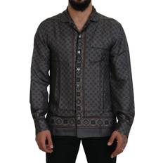 Dolce & Gabbana Gray Baroque Silk Satin Casual Shirt IT39