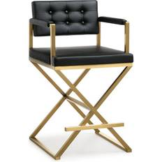 TOV Furniture Director Black Gold Bar Stool