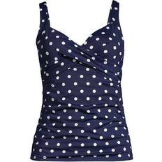 Tankinis Lands' End Women Chlorine Resistant V-Neck Wrap Underwire Tankini Swimsuit Top Adjustable Straps