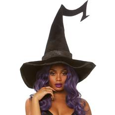 Noitat Hatut Leg Avenue Velvet Bewitched Witch Hat with Brim Black