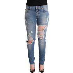 Dolce & Gabbana Blue Distressed Cotton Denim Skinny Jeans IT40