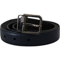 Dolce & Gabbana Blue Belts Dolce & Gabbana Blue Leather Silver Metal Buckle Vintage Belt