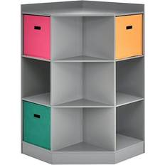 Storage Bed Bath & Beyond 9 Cubby Kids Bookcase Children Corner Cabinet Drawers Grey