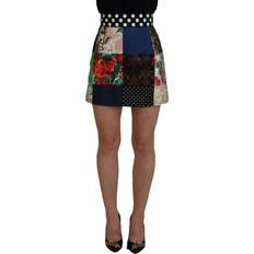 Nylon Skjørt Dolce & Gabbana Multicolor Majolica Patchwork Mini Skirt IT38