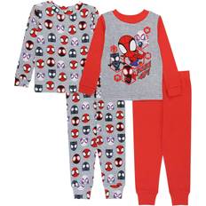 Spiderman Pajamases Children's Clothing AME Sleepwear Toddler Spidey & His Amazing Friends Pajama Set 4-piece - Red