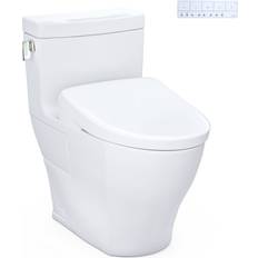Toilets Toto WASHLET Legato One-Piece Elongated 1.28 GPF Toilet with Flush S7A Contemporary Bidet Seat White MW6244736CEFGA#01
