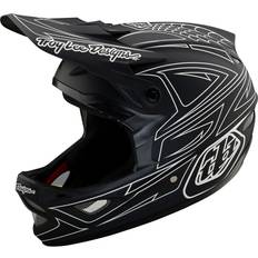 Herr Cykelhjälmar på rea Troy Lee Designs D3 Fiberlite Spiderstripe Downhill Helmet - Black/White