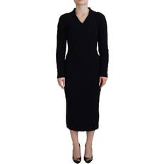 Dolce & Gabbana Dresses Dolce & Gabbana Black Wool Knitted Sheath Sweater Women's Dress