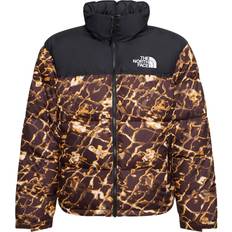 The North Face – '96 Retro Nuptse – Brun pufferjacka med dun och förvridet mönster-Brown