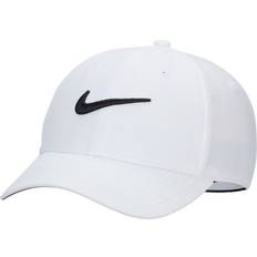 Men - White Caps Nike Dri Fit Club Structured Swoosh Cap - White/Black