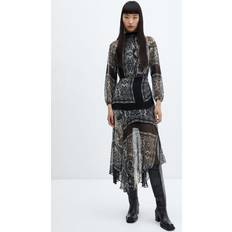 Mango Women's Asymmetric Hem Dress Black Black