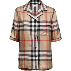 Burberry Underkläder Burberry Vintage Check Silk Pyjama Shirt Beige