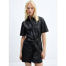 Imitation Cuir Robes Mango Syrah Dress, Black